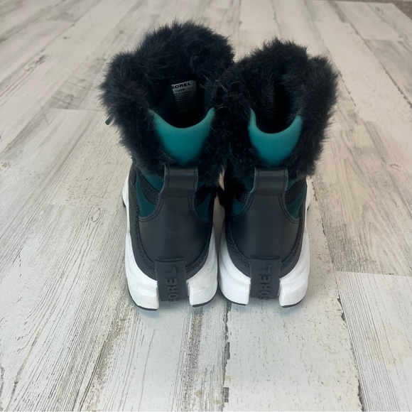 SOREL Teal/Black Suede And Canvas Waterproof Oma Rmx Glacy Boots - Picture 4 of 8